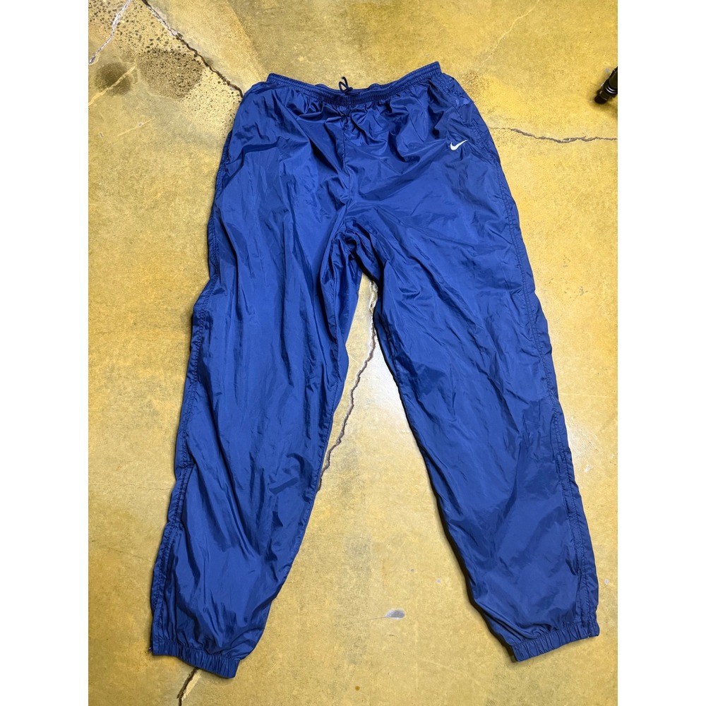 Vtg Nike Men's Blue Nylon Track Pants Warm Up Windbreaker‎ Training XL